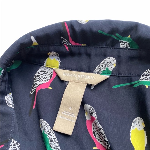 Banana Republic shift dress with birds, navy, 4 - Picture 6 of 6